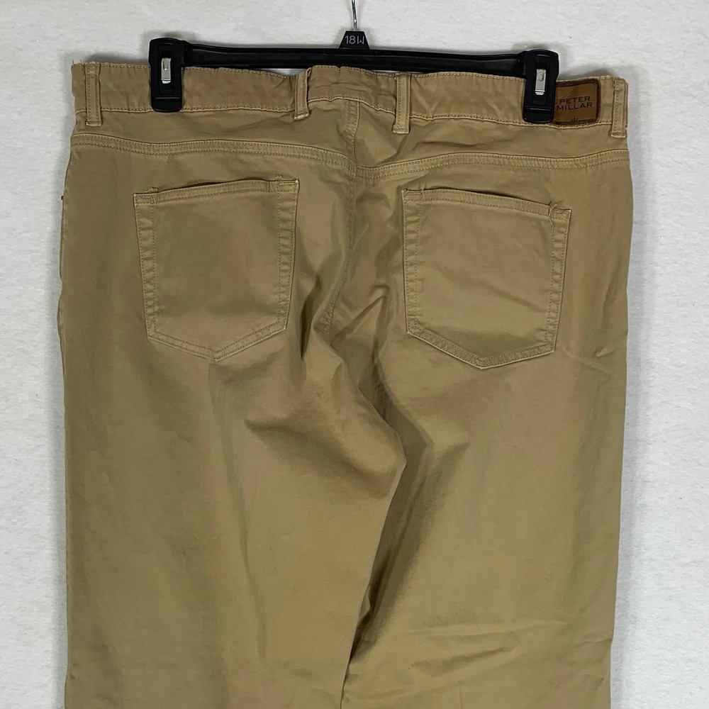 Peter Millar Crown Pants Men 38x30 Khaki Ultimate Sateen 5-Pocket Trousers - Picture 5 of 12